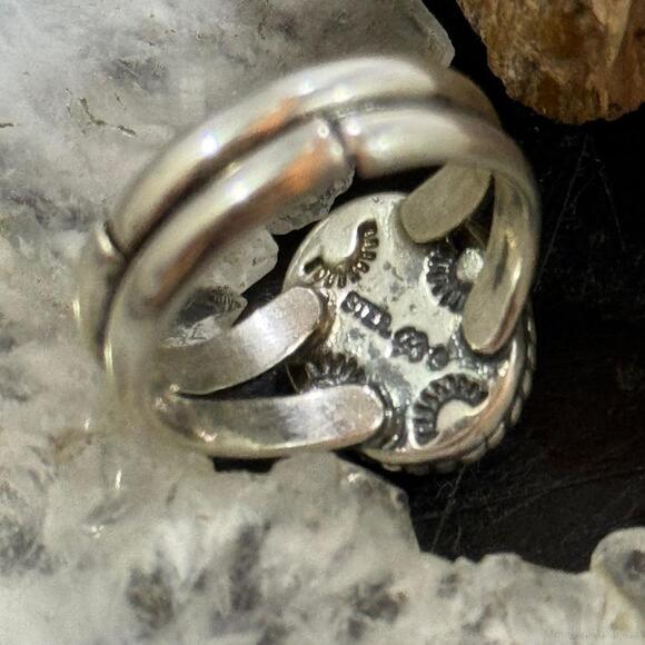 Carolyn Pollack Sterling Silver Oval Chrysocolla Ring Size 6 For Women - Picture 7 of 10